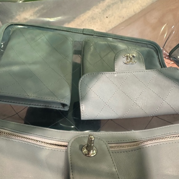 Lambskin and PVC Coco Splash Shopping Bag - Picture 3 of 7
